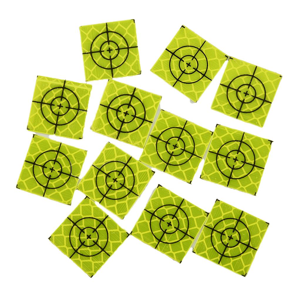 

100pcs Total Station Reflector 20/30/40/50/60mm Fluorescent Yellow Reflector Sheet Target Aim Target Sticker Measurement