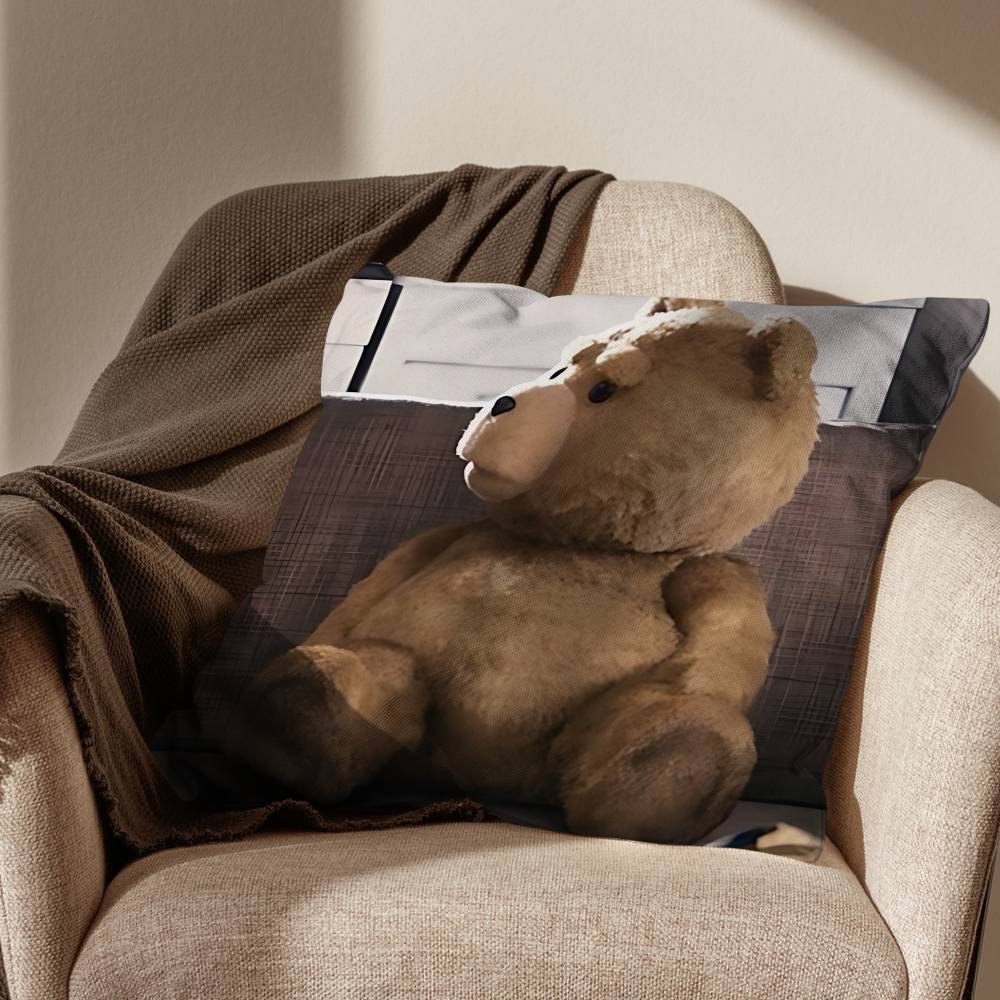 Movie Cute Ted Bear Pillow Case Antidustmite Pillowcase Invisible zipper silky short plush Sofa cushion cover