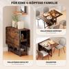 Foldable Dining Table In Industrial Design For Up To 4 People Open Shelves Flexible Metal Particle Board Brown