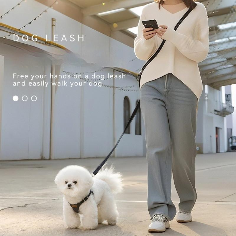 Hundegeschirr-Set mit 2M Leine Denim-Geschirr Verstellbarer Gurt für kleine und mittlere Hunde Katzen Hundezubehör Outdoor für Bichon Frisé