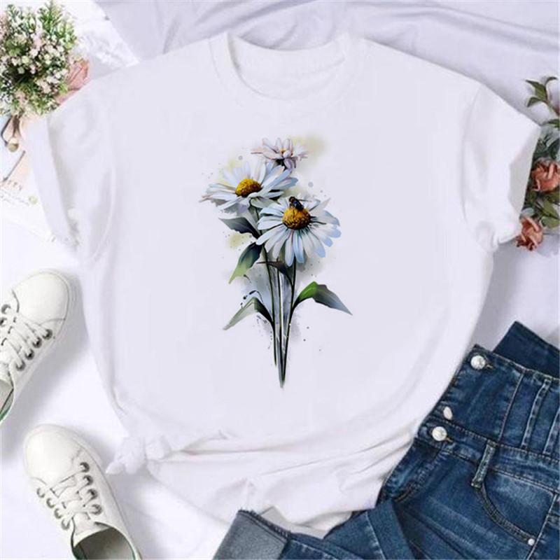 Maycaur Fashion Musical Note Printed Women T Shirt Harajuku Short Sleeve Funny T-Shirt Cute Cartoon Top Tees Female Clothes