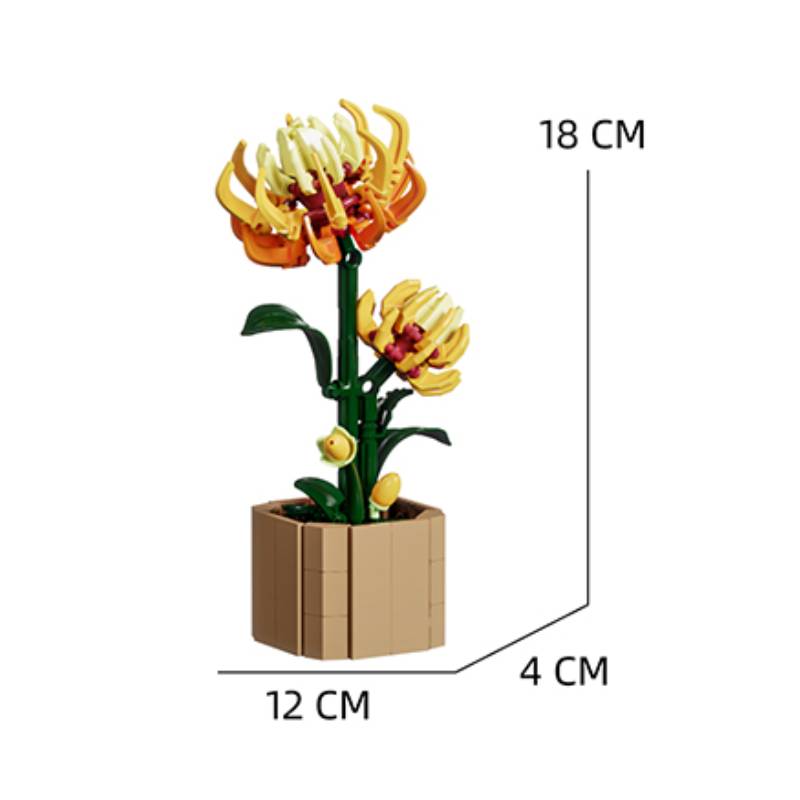 Non-Toxic Sunflower Potted House Decoration Creativity Moc Model Bricks Diy Flowers Toy Building Block Gifts For Kids Children