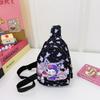 Sanrio Kuromi Cartoon Kids Chest Bag With Breathable Nylon For Daily Use