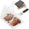 Bærbar grillkurv Sammenleggbar BBQ-grillkurv i rustfritt stål med håndtak for fisk Grønnsaker Reker Matlaging Kokekar Verktøy Nytt