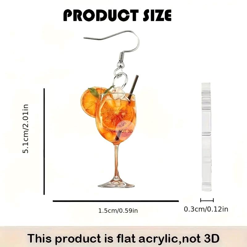 Beer Festival Wine Glass Orange Juice Earrings Fashion 2D Flat Design Earrings Women Party Jewelry Gift Give To Friends