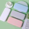 MUJI Style Large Capacity Multifunctional Pencil Case - Solid Color PP Stationery Box