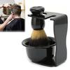 3pcs Shaving Brush Set Beard Shaving Brush Bowl Safety Shaving Stand Kit for Men