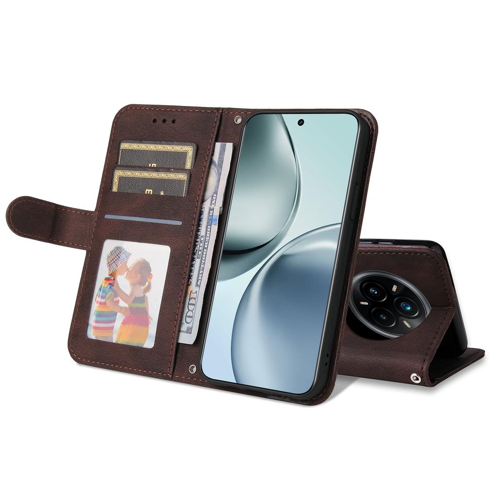 For Realme 14 Pro+ 5G Leather Wallet Cases Skin Touch Phone Cover Stand with Strap