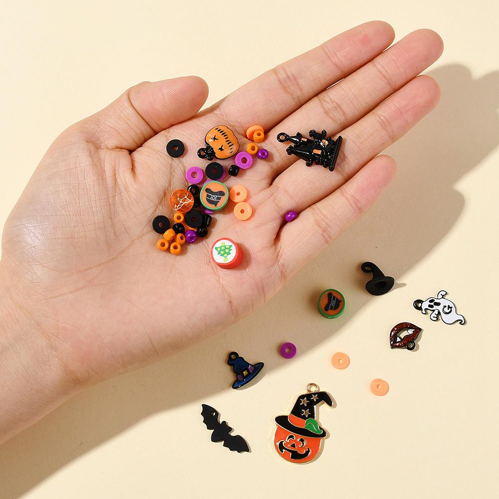 Halloween Polymer Clay Bead DIY Set: Handmade Bracelet & Necklace Accessories