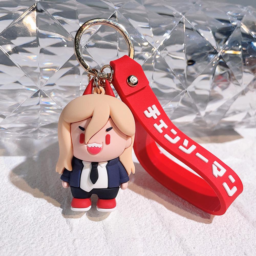 Pochita Chainsaw Man Silicone Keychain Anime Pendant Individual OPP Packaging