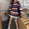 Belly-hiding Women Top Striped Thin Pullover Sweatshirt Soft Stretchy And Stylish Flattering Loose Fit Women's for Maximum Comfort