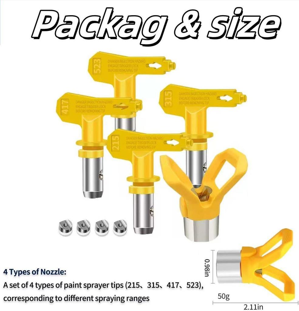 High-Pressure Airless Paint Sprayer Nozzle for Latex and Oil Paints