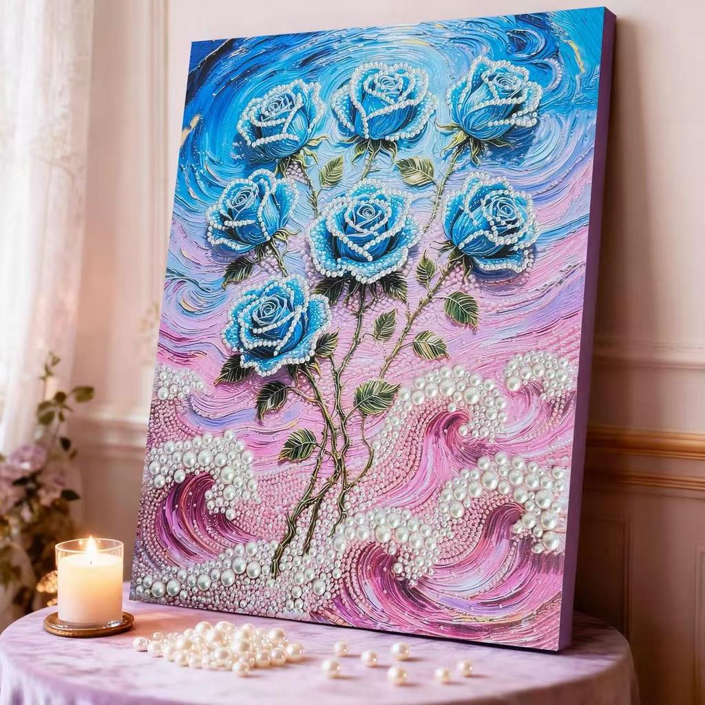 Decorative Painting Material Package, Handmade Diy National Style Ornament, Year Of The Horse Pearl Painting With Photo Frame, Living Room Entrance