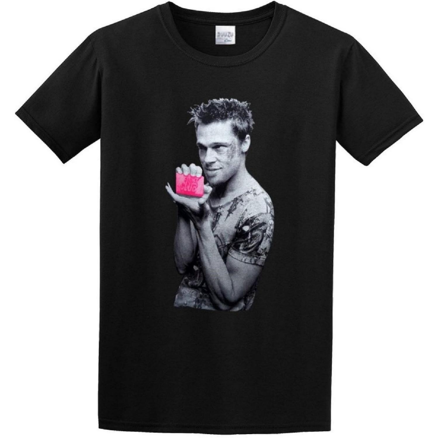 Бессмертный Брэд Питт Актер Бойцовский клуб 1999 Фильм V4 Мужская черная футболка Унисекс футболка Мужской топ S