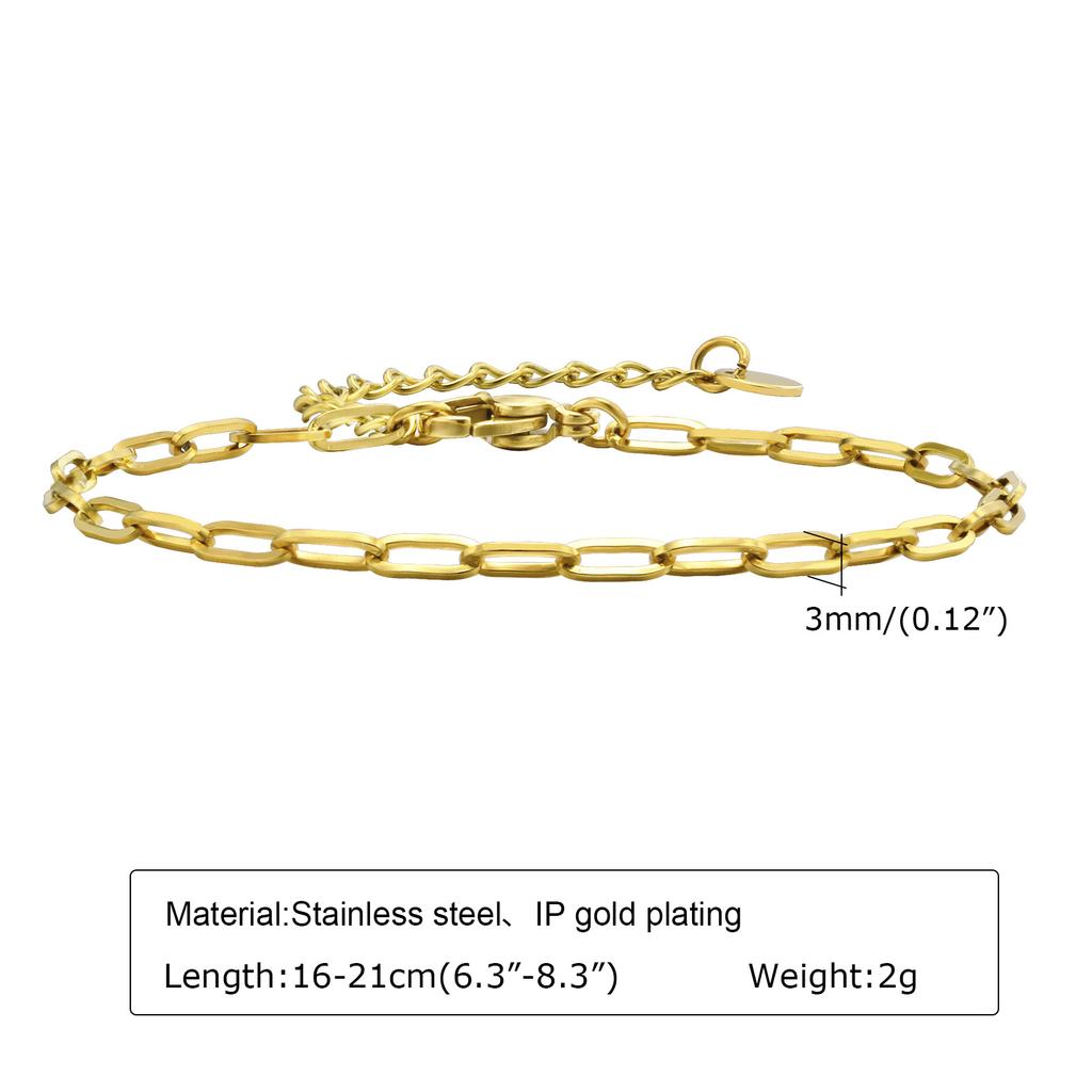 Non Tarnish Stainless Steel Bracelet Gold Plated Stackable for Women, Thin Herribone Chain Bracelet Waterproof Jewelry