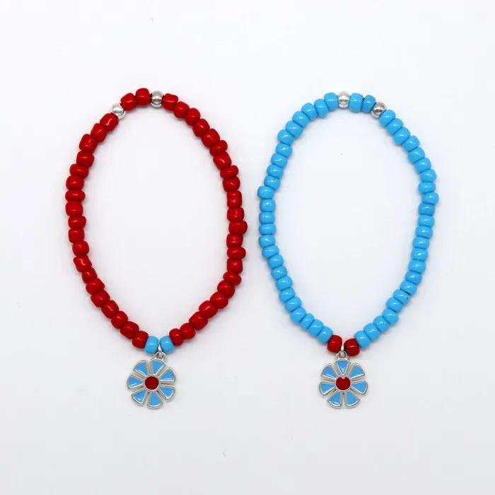Pretty Daisy Vivid Color Beads Bracelet Colorful Daisy Flower Bead Bracelet