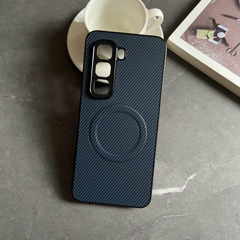 Magnetic Case for Infinix Hot 60 Pro 60i 50 Pro 50i Plus 4G 5G Cover PU Leather Carbon Fiber Texture Mag-safe Full Camera Shell