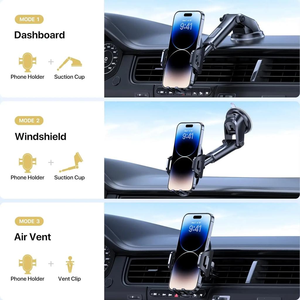 2025 NEW Universal Sucker Car Phone Holder 360° Windshield Car Dashboard Mobile Cell Support Bracket for iPhone Samsung Xiaomi