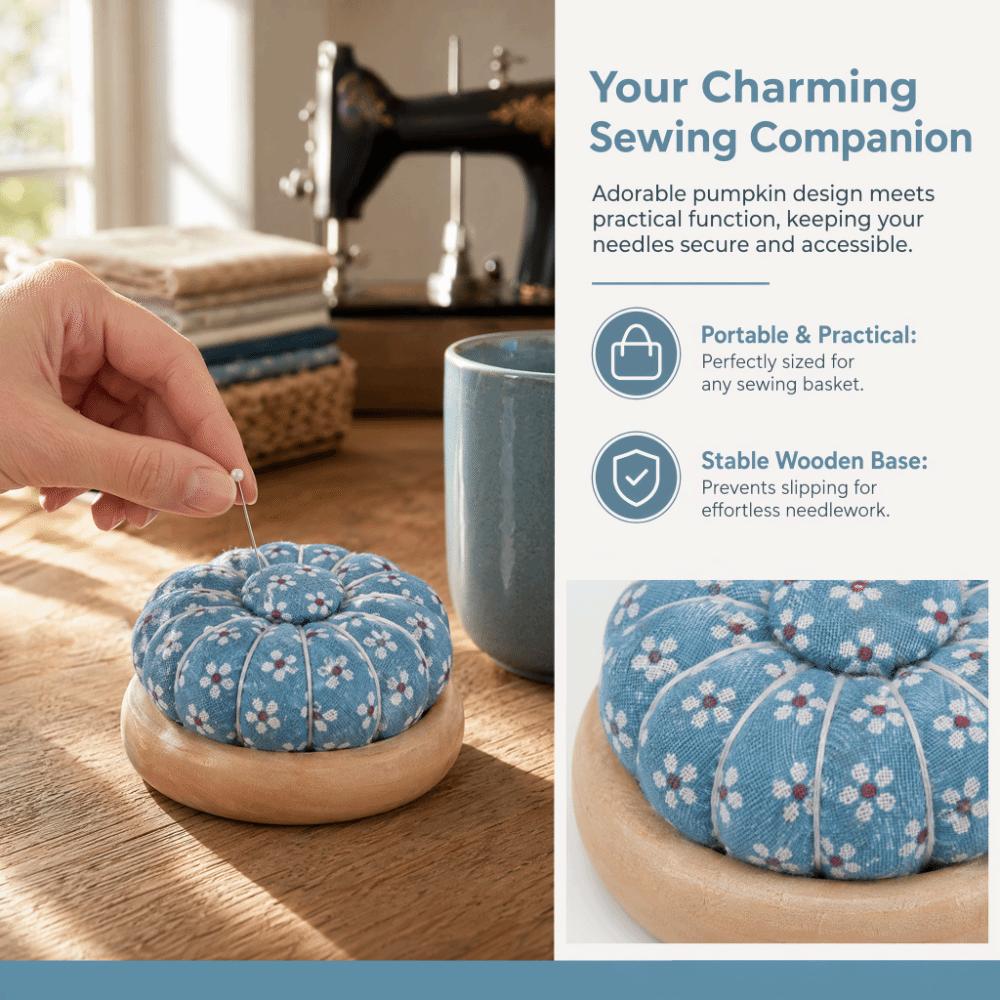 Magnetic Top Needle Holder Exquisite Design Pumpkin Shape Cushion Cute Pin Cushion For Needlework