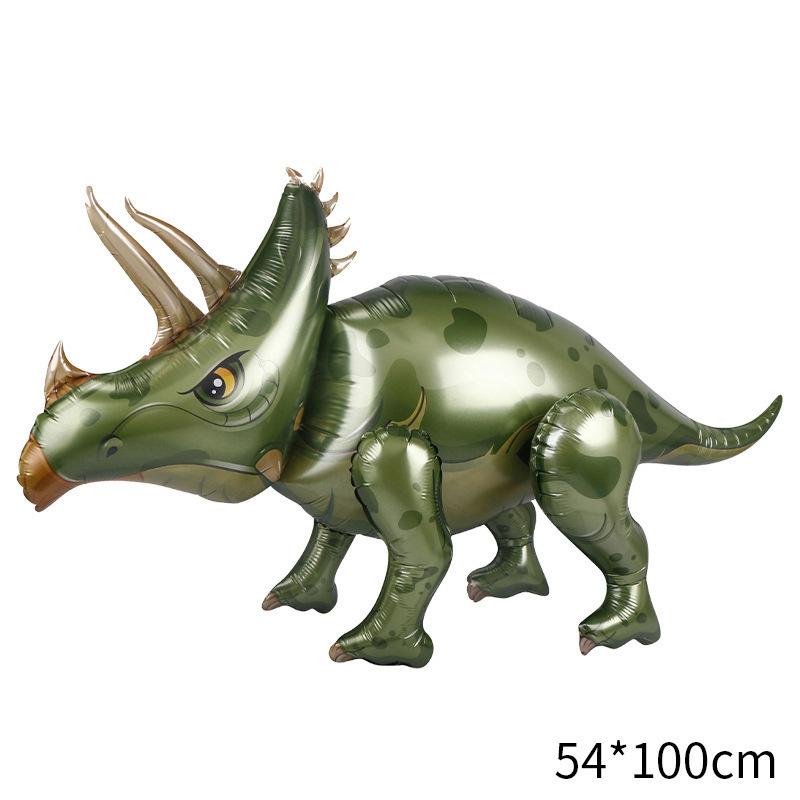 Simulation 4D Dinosaur Aluminum Film Balloon Splicing Assembly Toy Balloon Jurassic World Theme Decoration