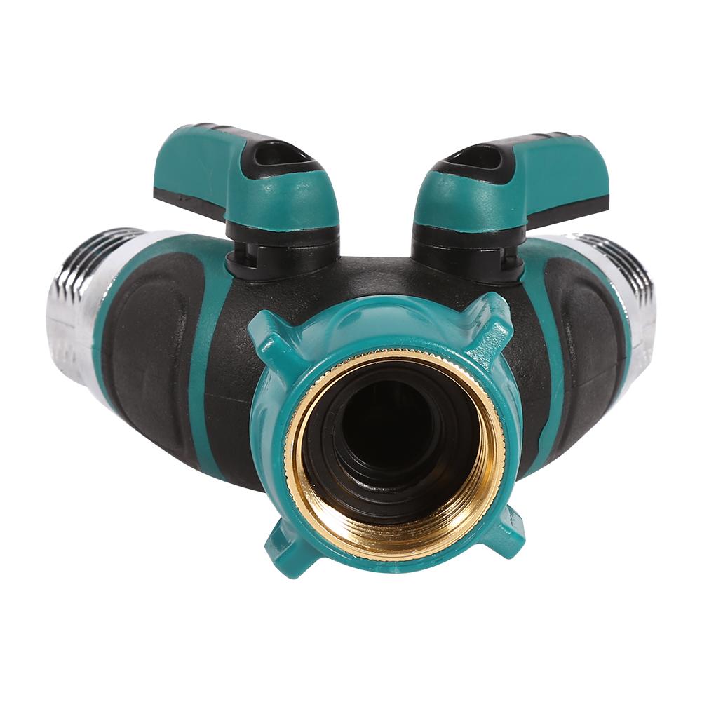 1Pc NPT3/4" 2 Way Heavy Duty Garden Hose Splitter Y Shape Valve Water Pipe Connector Adapter