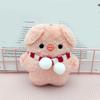 Pink Piggy Plush Doll Wear Scarf Necklace Cute Cartoon Keychain Pendant Soft Stuffed Animal Charm Cartoon Pig Plush Toy Backpack Hanging Decoration