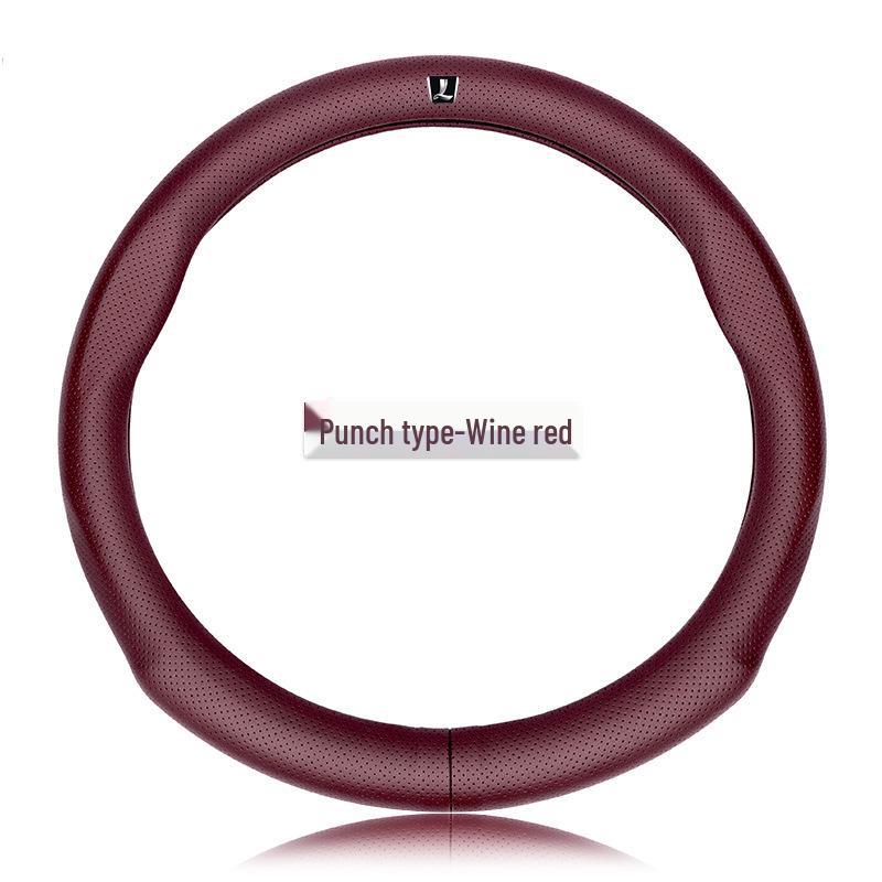 Genuine Leather Luxgen Steering Wheel Cover - Universal Fit for U6, Big 7, S5, U5, 7MPV, Na 5, Rui 3 Models