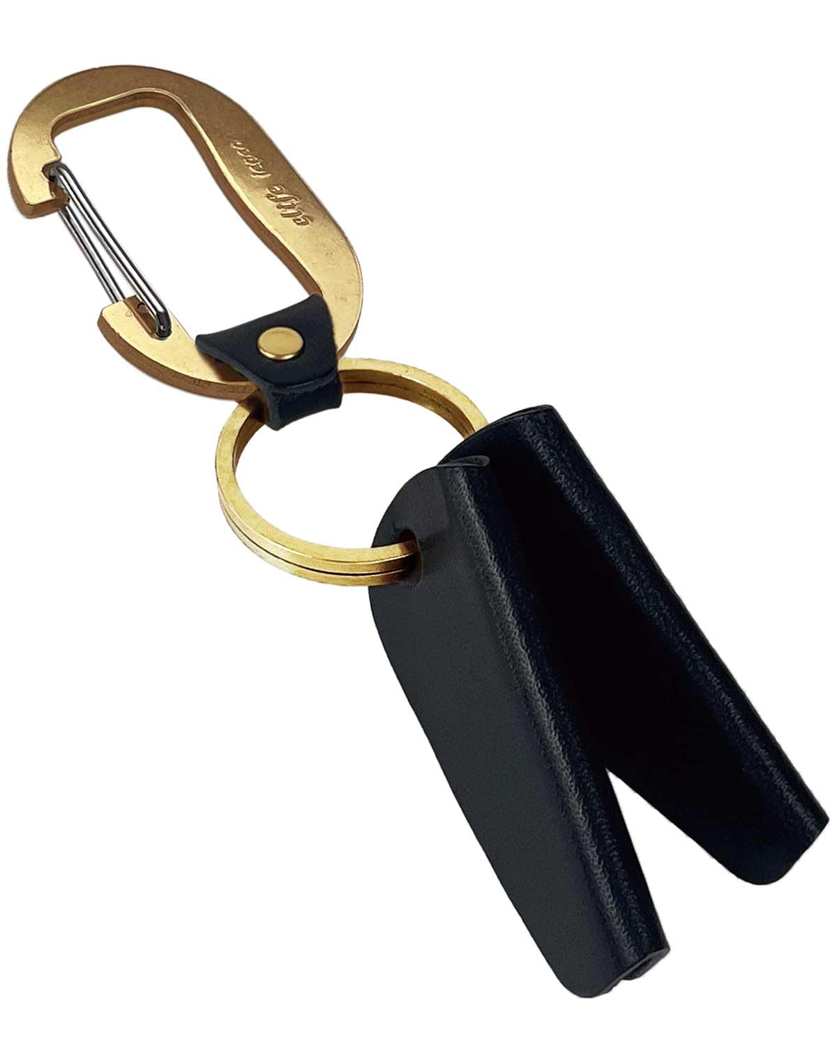 

Cliff Key Key Key Made in Brass Men s Holder, Cover, Ring, Carabiner, Japan, Leather, (Black) чёрный