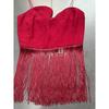 Yan Zi Export Day + Asymmetrical Collar Long Fringe Elegant Sexy Tube Top Vest Tops