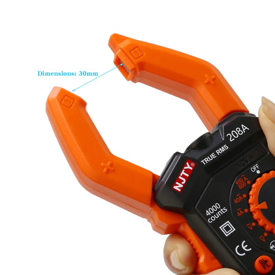 NJTY 208A Smart Clamp Meter High-Precision Electrician Multimeter Household Multimeter Ammeter