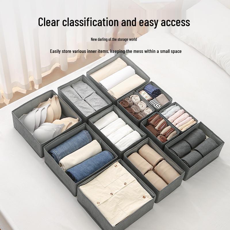 Wardrobe Organizer: 3-Piece Fabric Drawer Set for Bras, Underwear, and Socks.