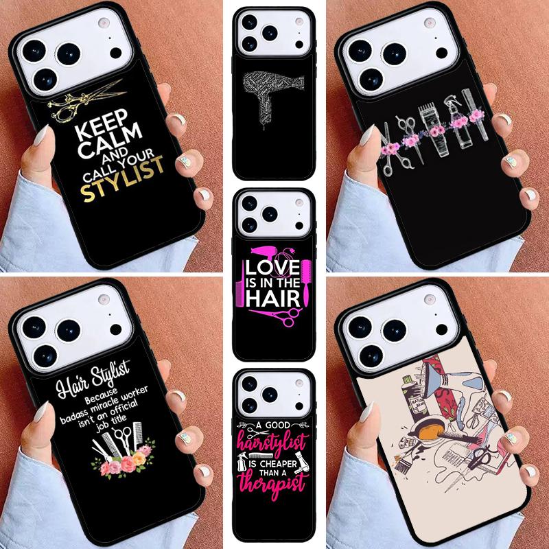 Hair Stylist Hairdresser Phone Case for iPhone 16e 15 14 13 12 17 Pro Max Plus Air 17pro Cover Coque