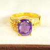 Amethyst Oval Cut With 925 Sterling Silver Gold Plated Ring For Men's #A685 JL375658866124