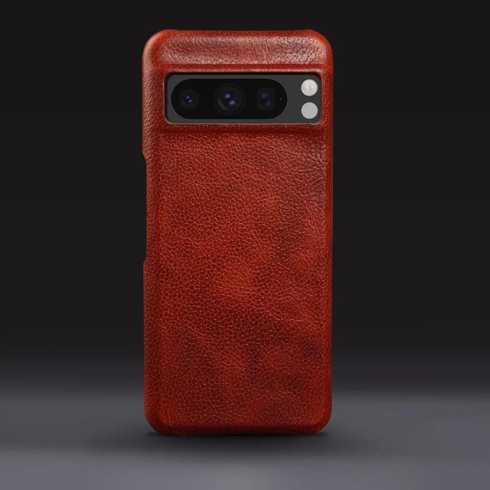 Premium Rindsleder Echtes Leder Hülle Für Google Pixel 8 Pro 7 6Pro 7A 6A 5A Handy Hülle Gehäuse Schutz Funda Rückseite Schale capa