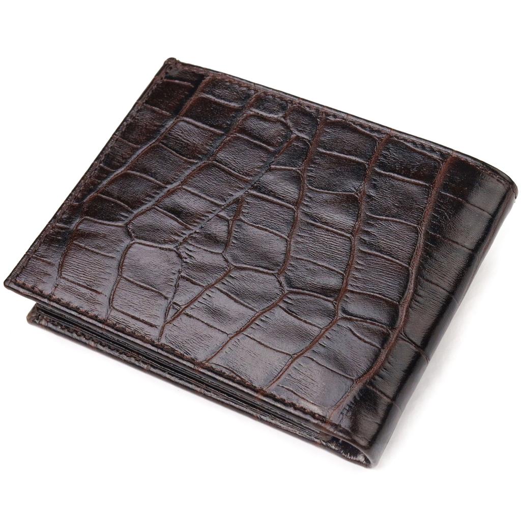 Small Men's Wallet Made of Genuine Textured Leather CANPELLINI Purse 21522 Brown