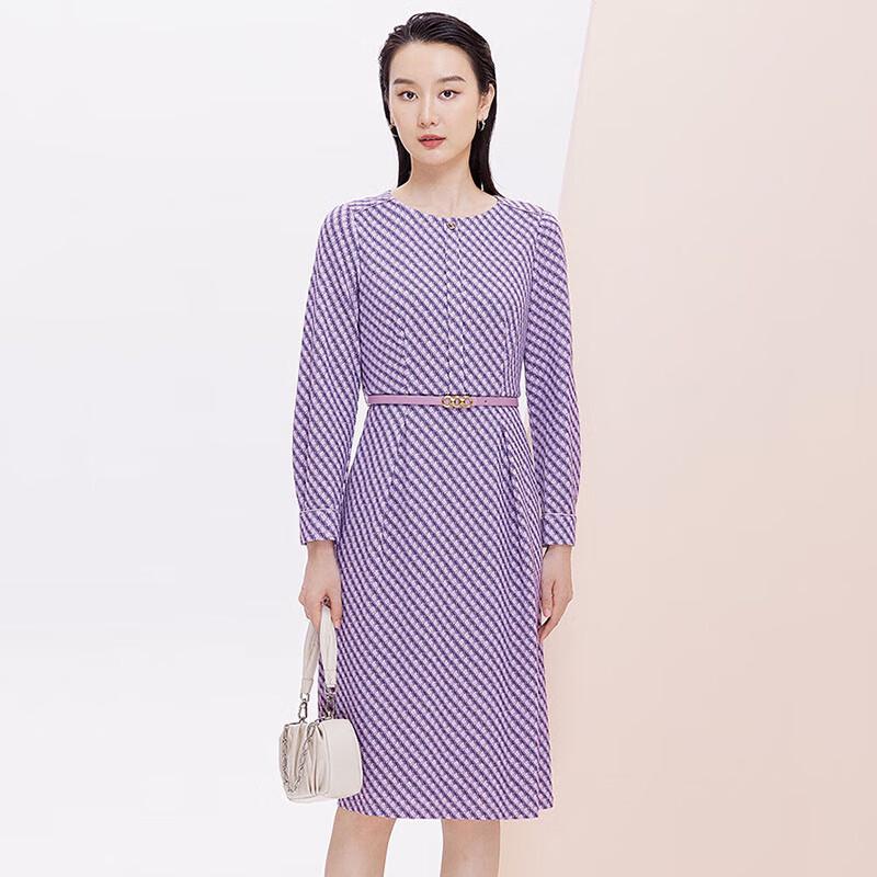 

JESSIE Elegant Printed Mid-Length Waist-Cinching Dress M