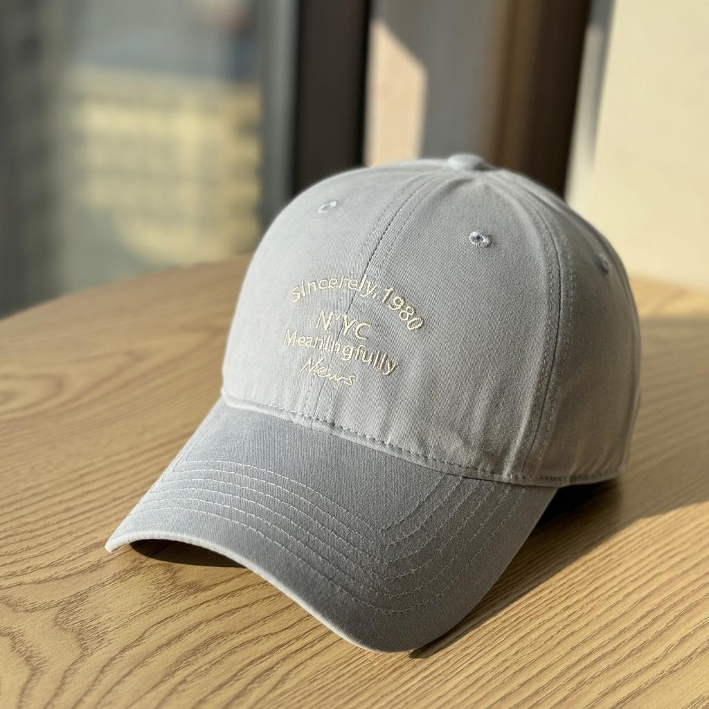 New Casual Versatile Letter Baseball Cap for Women, Soft Top, Comfortable Cotton, Stylish Sunshade, Face-slimming Duckbill Cap
