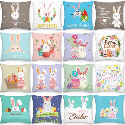 Wohnkultur Ostern Kissenbezug Sofa Kissenbezug Schlafzimmer Zimmer Dekor Osterhase Ei Print Wurfkissenbezug