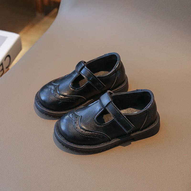 Korean Fashion Versatile Casual Little Girls Princess Leather Children Shoes