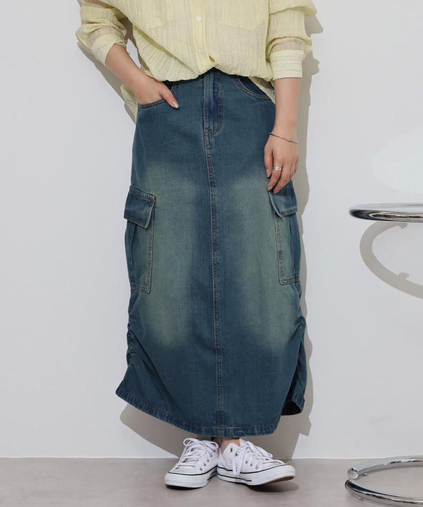 Denim Cargo Skirt [atONE]