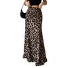 Women's Leopard Print High-Waisted Mermaid Hem Maxi Skirt Daily Wear High-Waisted Leopard Skirt Women's Casual