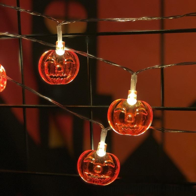 LED Crystal Pumpkin String Lights for Halloween Spooky Atmosphere Decoration Lamp  Indoor/Outdoor 1.5m10LED Home Decor Lights