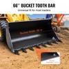 Bucket Tooth Bar, 66'', Heavy Duty Tractor Bucket 8 Teeth Bar for Loader Tractor Skidsteer, 4560 Lbs Load-Bearing Capacity Bolt On Design, for