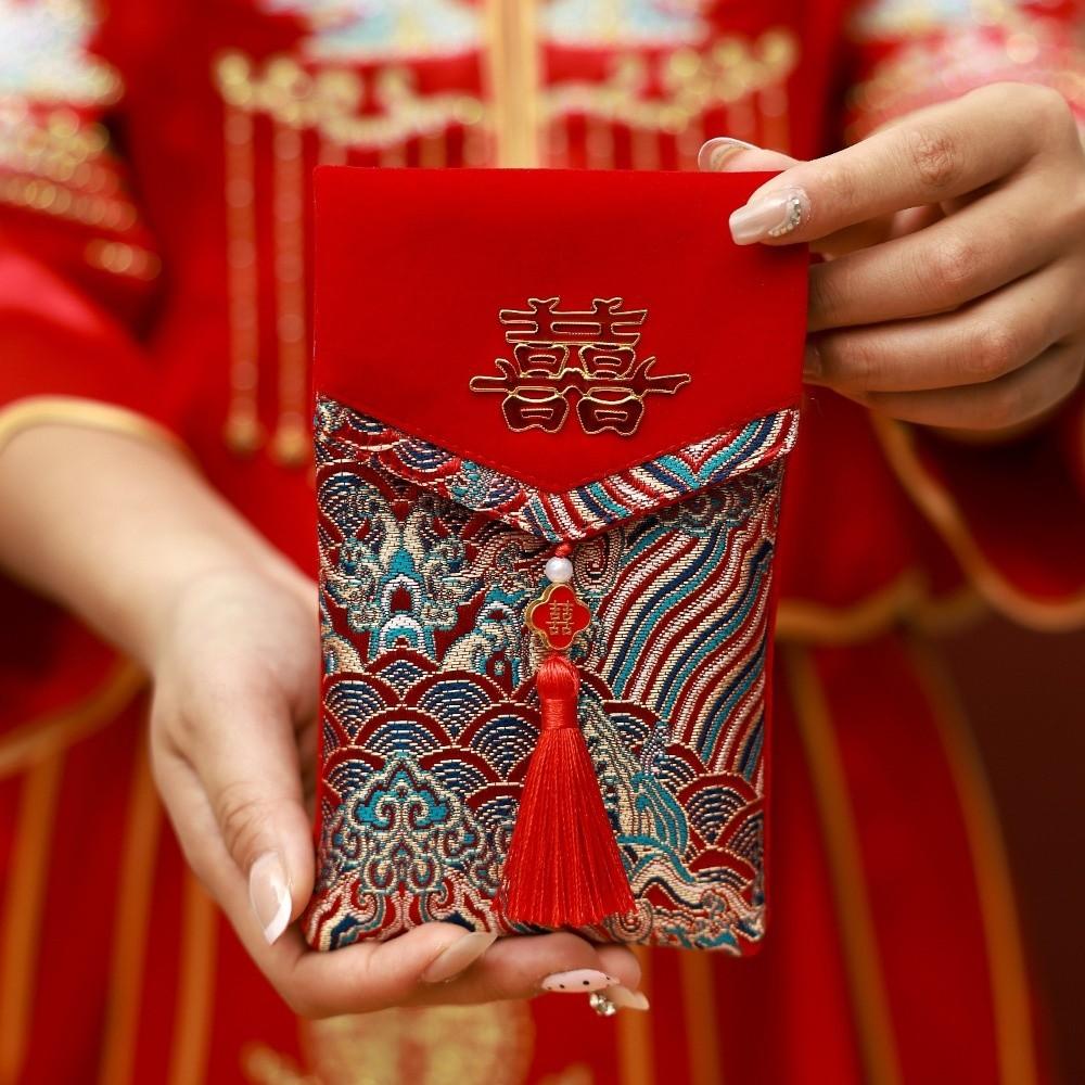 Chinese New Year Lucky Red Pockets Blessing Words Hongbao Brocade Red Envelop  Graduation Dinner