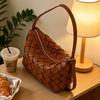 Woven Soft Leather Crossbody Bag Minimalist Chic Tote Daily Commute Urban Style