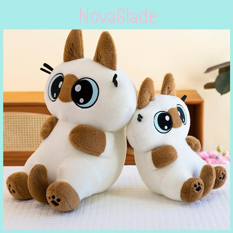 Siamese Cat Fluffy Plush Animal Cushion With Pp Cotton Filling For Children And Home Decor