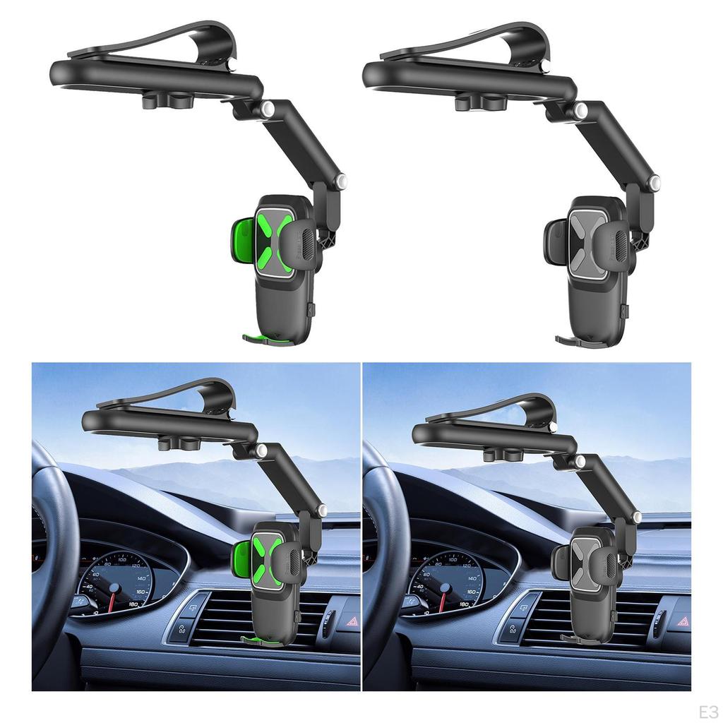 Car Phone Holder Auto for Sun Visor Clamp Mount Sturdy Universal Rearview Mirror
