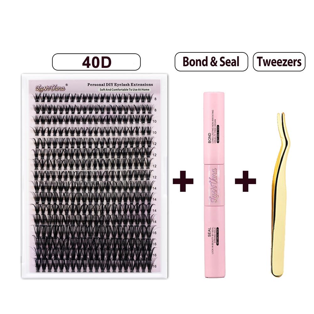 DIY Lash Extension Kit: European & American Cluster False Eyelashes & Tools