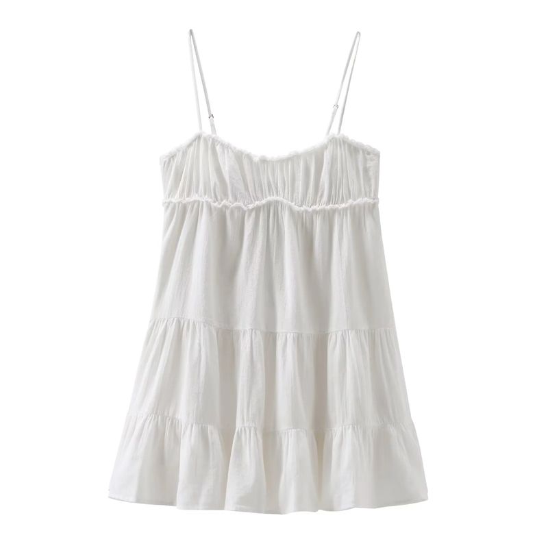 

Araltay Новое поступление Модный стиль Женская одежда Модное белое платье-слинг с драпировкой и оборками 0881331 250 White L