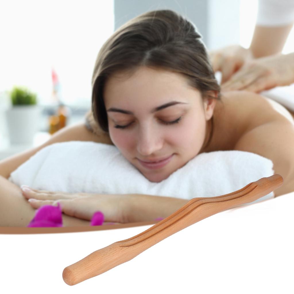 Wooden Scraping Stick   Sha Tool Massage Tool Physiotherapy with Double Bevel Ergonomic Handle for Body Muscle Recovery Lymphatic Drainage